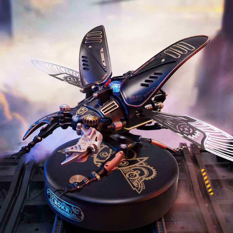 Robotime Rokr The Storm Beetle Diy Moveable Mechanic Organism Puzzle Steampunk Design