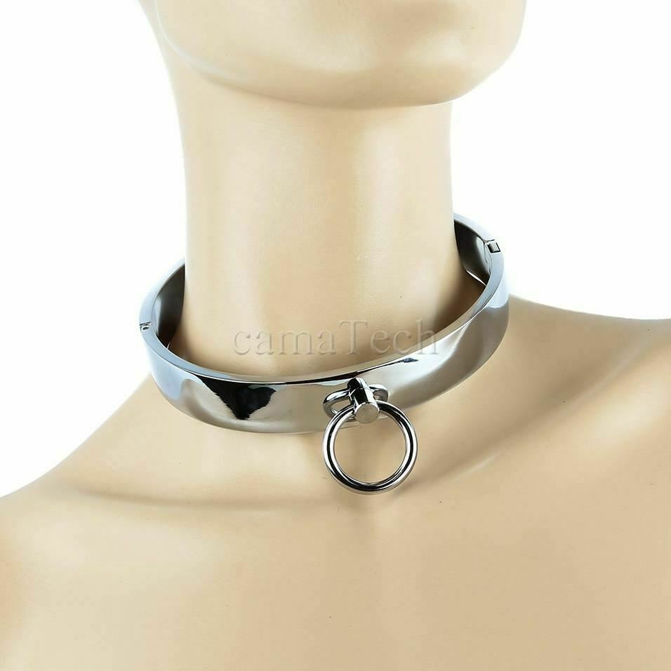 Stainless Steel Metal Collar Slave Play Bdsm Neck Restraints Fetish
