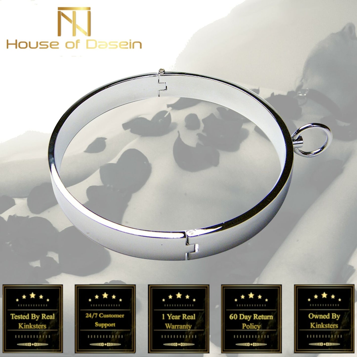 Stainless Steel Metal Collar Slave Play Bdsm Neck Restraints Fetish