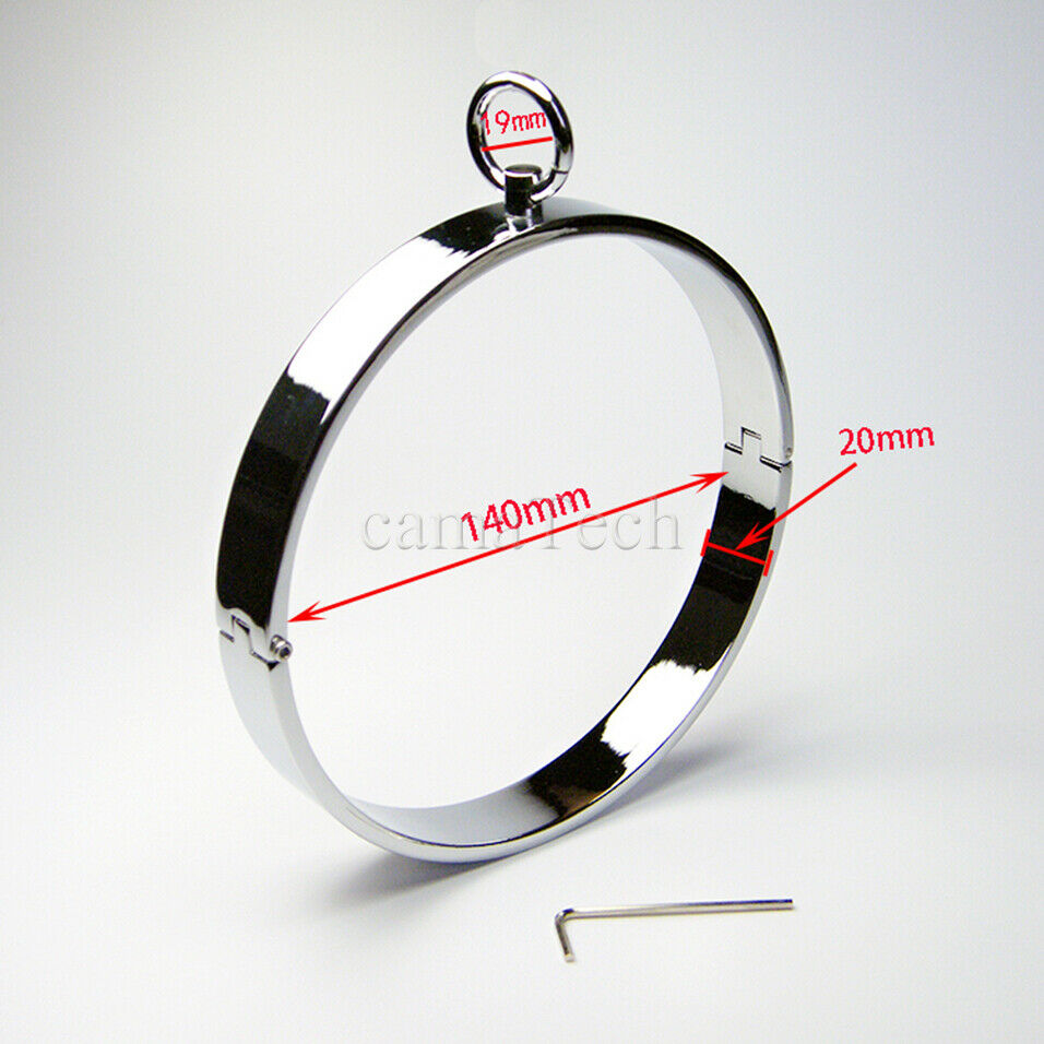 Stainless Steel Metal Collar Slave Play Bdsm Neck Restraints Fetish