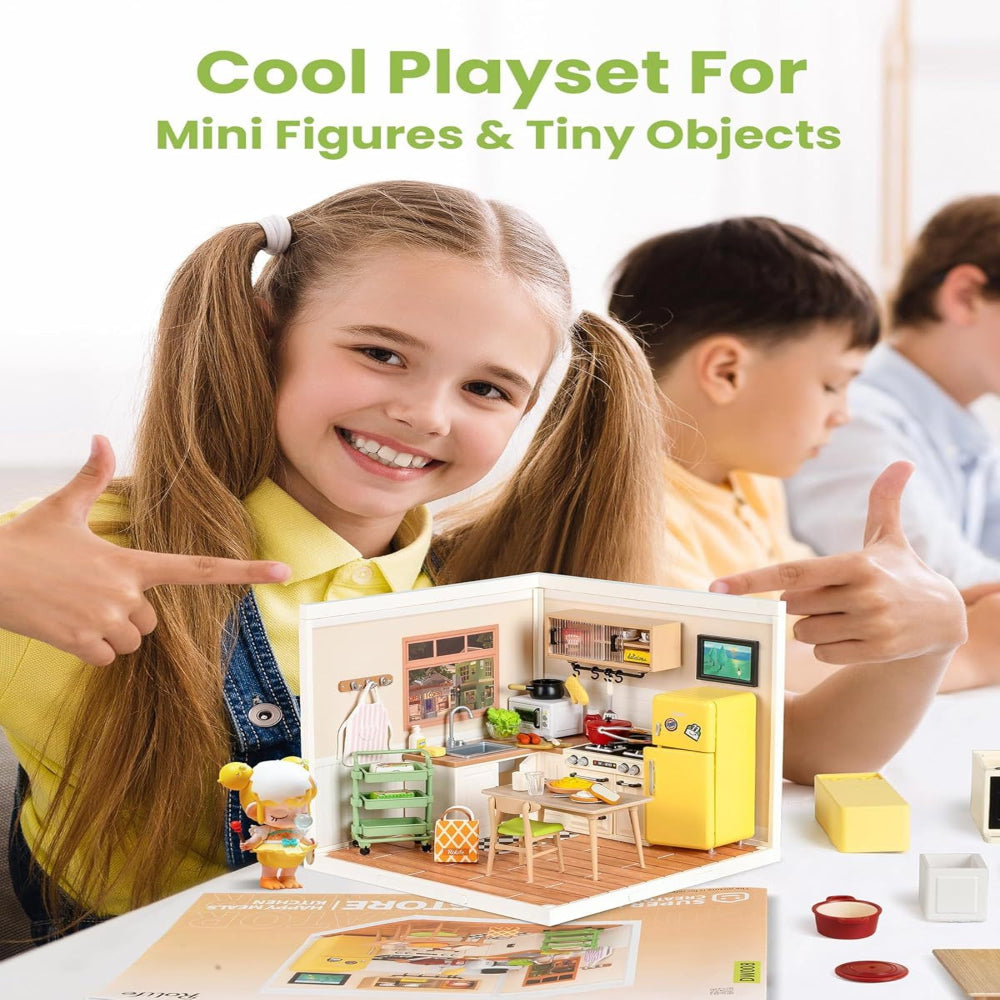 Robotime Rolife Happy Meals Kitchen Miniature House Kits Dolls Model