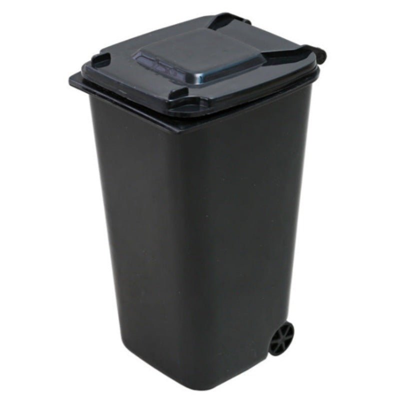 Multifunctional Plastic Storage Bin Desktop Trash Can With Wheel