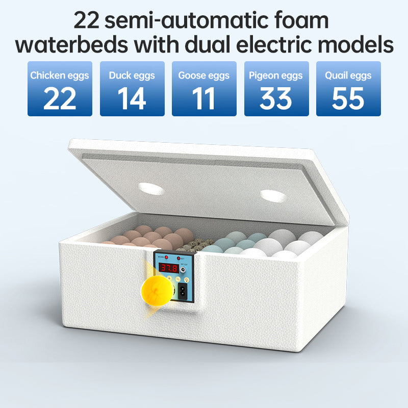 24 Hr Thermostatic Small Poultry Incubator. Biomimetic Waterbed. Auto & Smart. For Chick Duck Goose Eggs