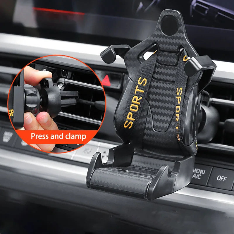 Racing Seat Shape Car Phone Holder Auto Air Vent Mobile Clip Rotatable