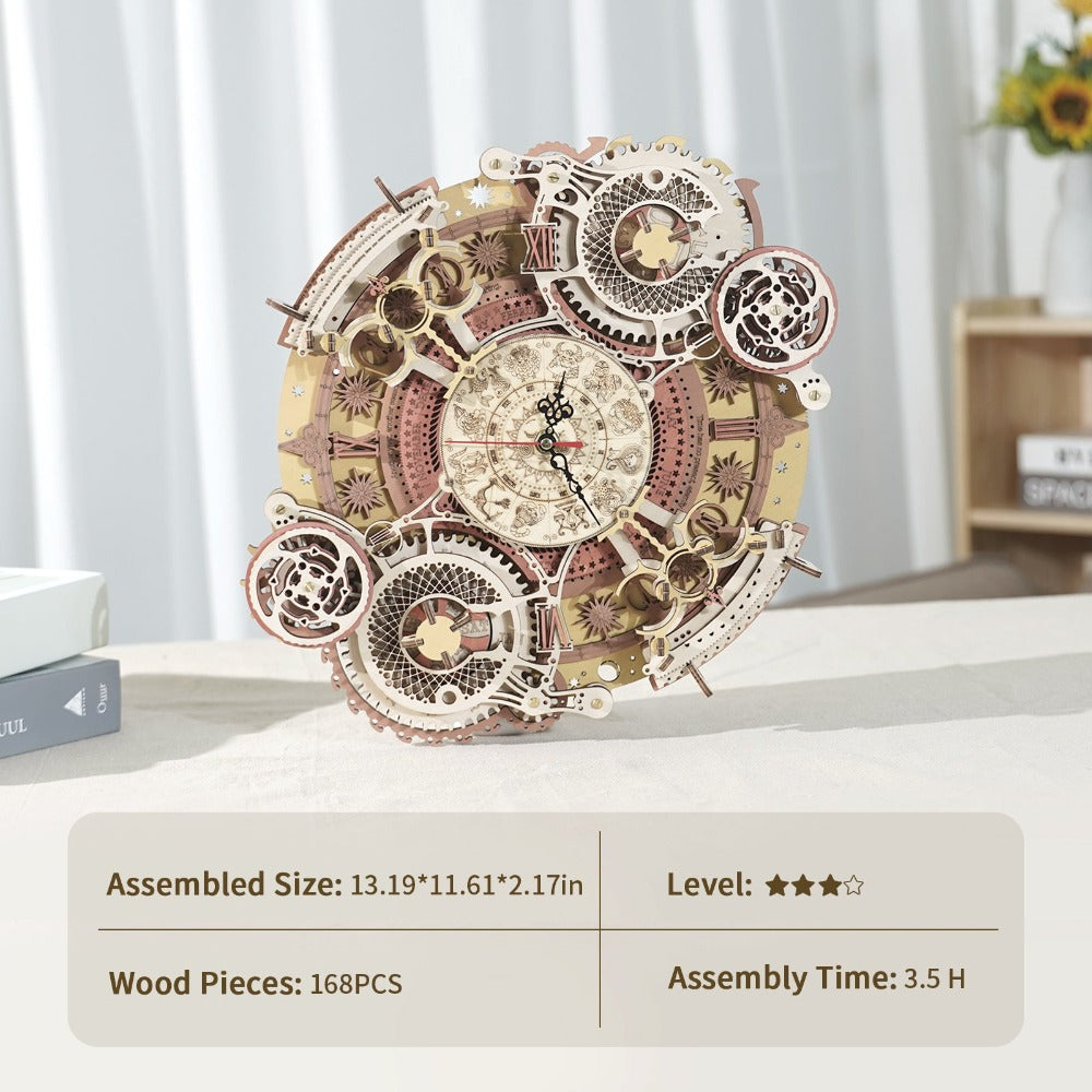 Rokr Zodiac Wall Clock 3D Puzzle Model Assembly Toys Gifts