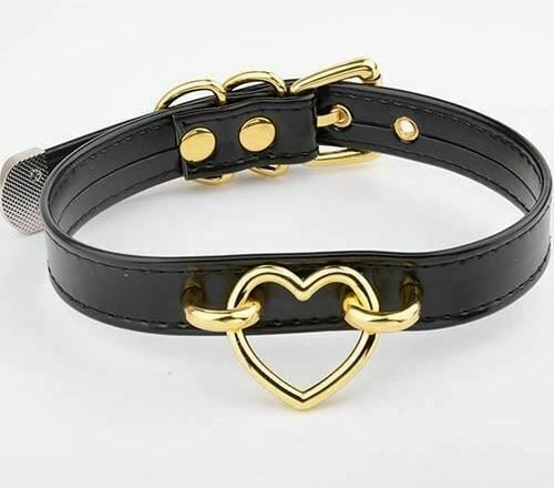 Bdsm Heart Choker Collar Submissive Symbolic Jewelry Kink Fetish