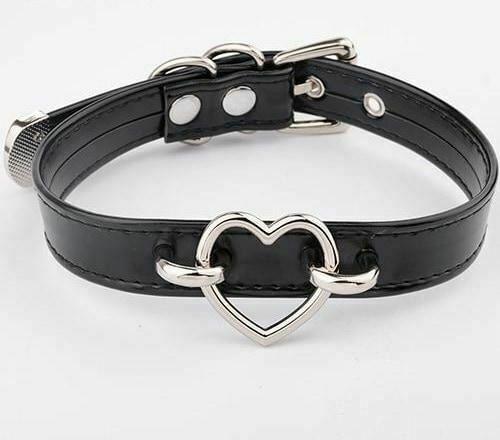 Bdsm Heart Choker Collar Submissive Symbolic Jewelry Kink Fetish