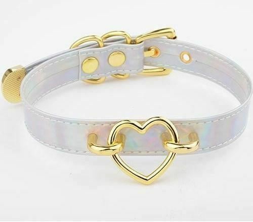 Bdsm Heart Choker Collar Submissive Symbolic Jewelry Kink Fetish