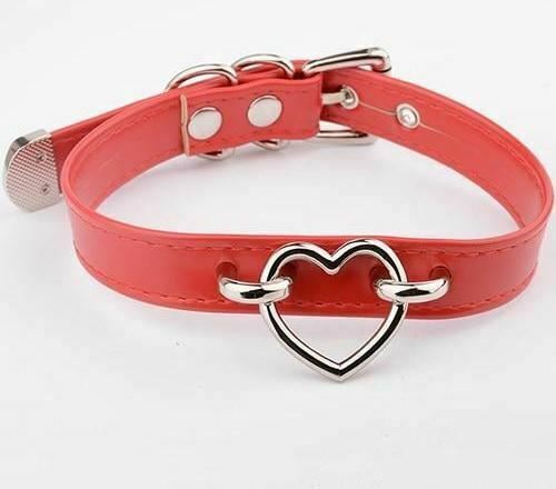 Bdsm Heart Choker Collar Submissive Symbolic Jewelry Kink Fetish