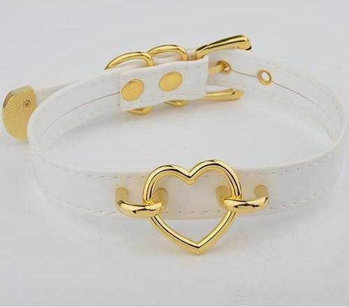 Bdsm Heart Choker Collar Submissive Symbolic Jewelry Kink Fetish