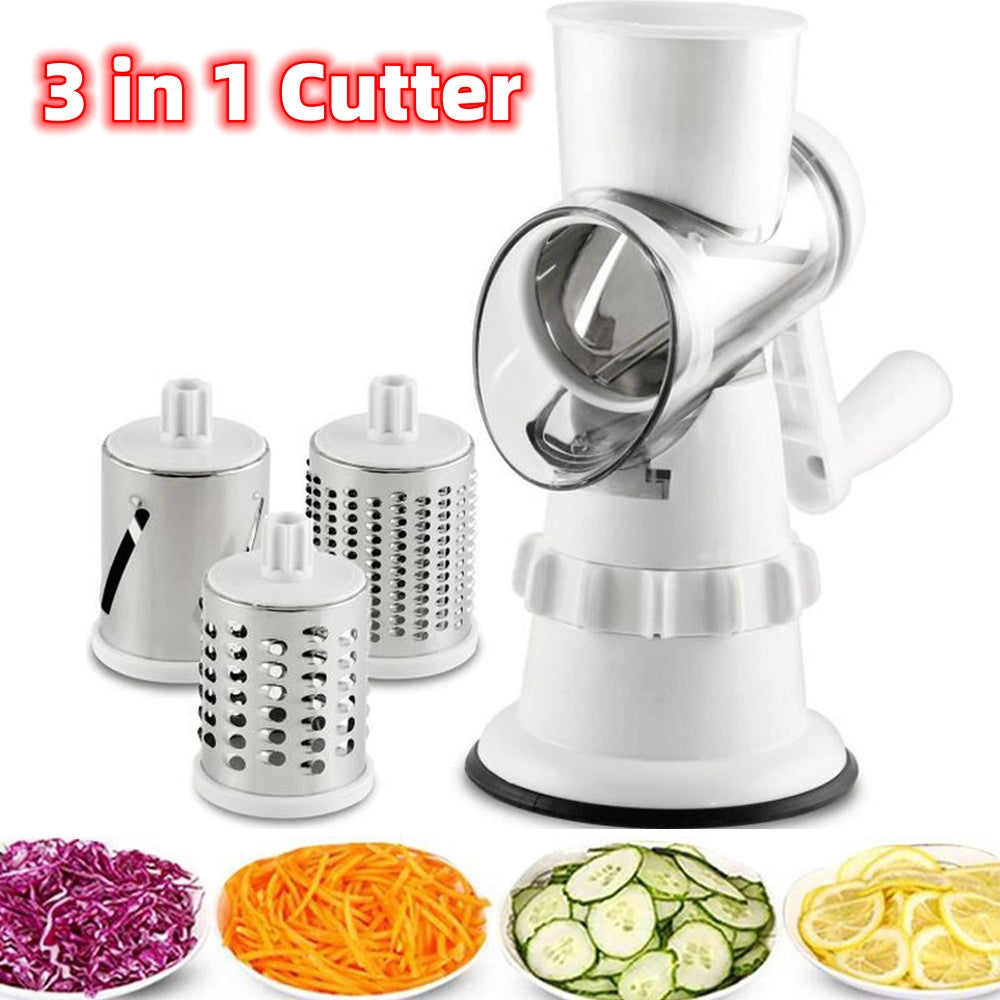 3 In 1 Vegetable Slicer Manual Kitchen Accessories Grater For Cutter Round Chopper Mandolin Shredder Potato Home Supplie
