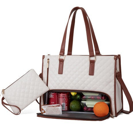 2 In 1 Travel Tote: Laptop & Insulated Lunch Bag. Ideal For Business Work Nursing Office College Casual Use