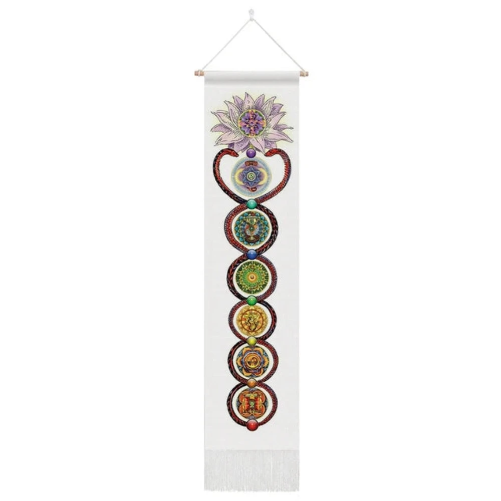 Seven Chakra Tapestry Hippie Mandala Chakras Wall Hanging Fabric Yoga Meditation Tapestries For Spiritual Room Decor