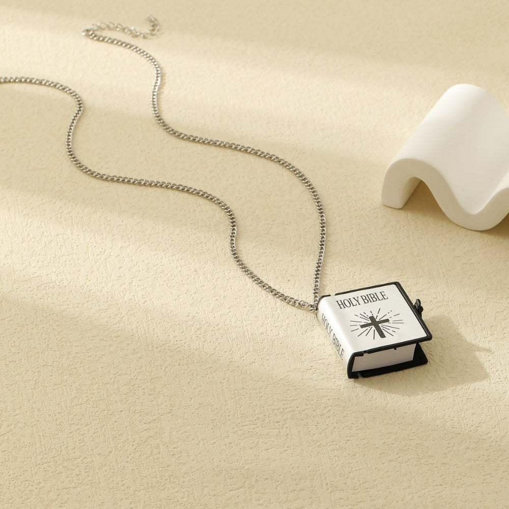 Stainless Steel Necklaces For Men Women Cross Bible Verses Pendant Fashion Jewelry