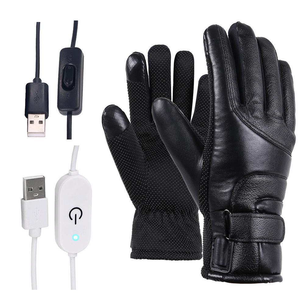 Winter Electric Heated Gloves Windproof Cycling Warm Heating Touch Screen Skiing