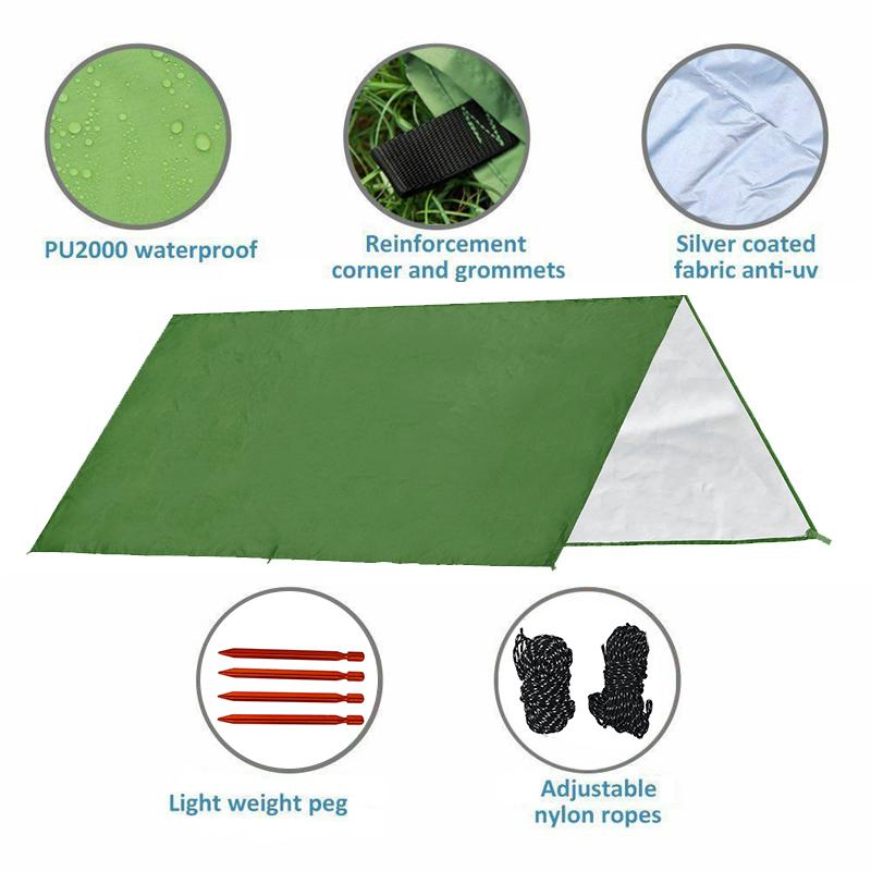 Double Person Hammock With Awning Mosquito Net Outdoor Camping