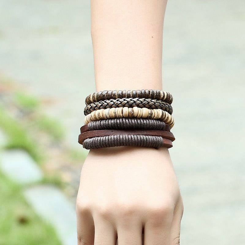 Veile Studios And American Minimalist Retro Set Bracelet Diy Woven Cowhide