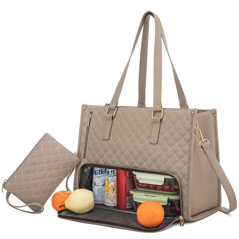 2 In 1 Travel Tote: Laptop & Insulated Lunch Bag. Ideal For Business Work Nursing Office College Casual Use