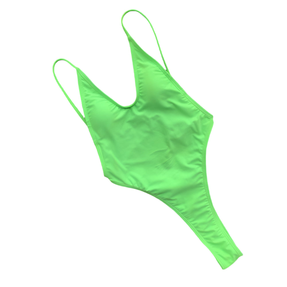 Womens One Piece Swimsuit Solid Color Sexy Backless Bikini