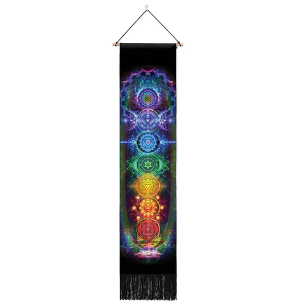 Seven Chakra Tapestry Hippie Mandala Chakras Wall Hanging Fabric Yoga Meditation Tapestries For Spiritual Room Decor