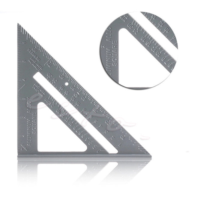 7Inch Aluminum Triangle Ruler Woodworking Miter Speed Framing Measuring Tool