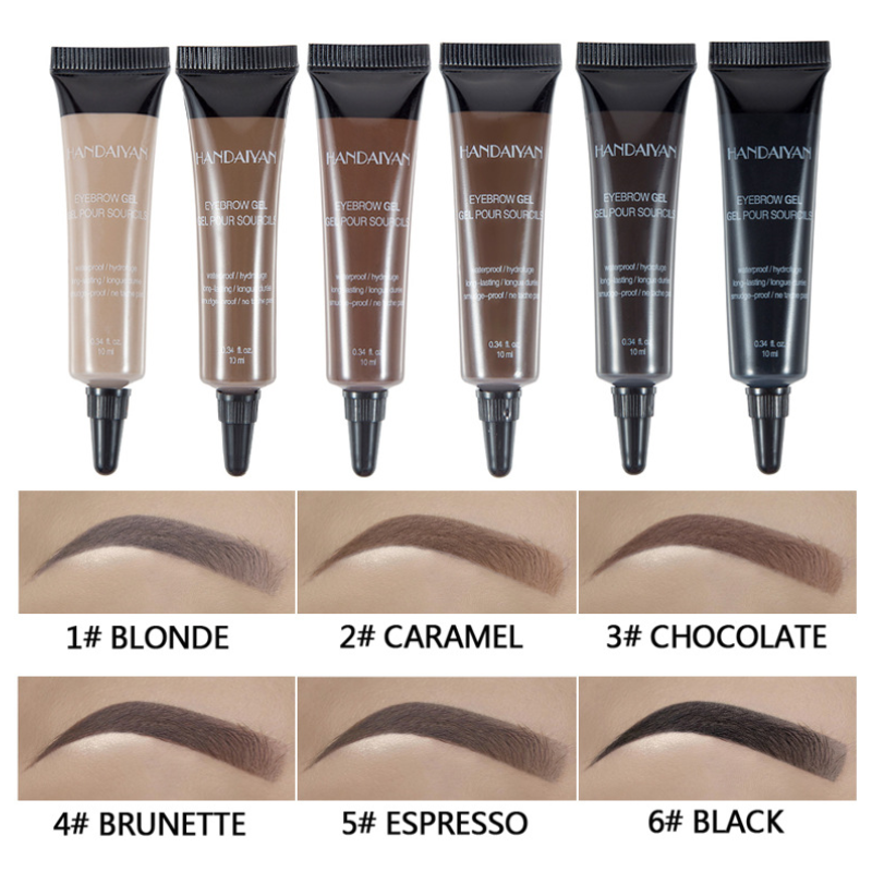 Eyebrow Makeup Henna Gel Black Brown Waterproof Durable Liquid Tint Brush Set