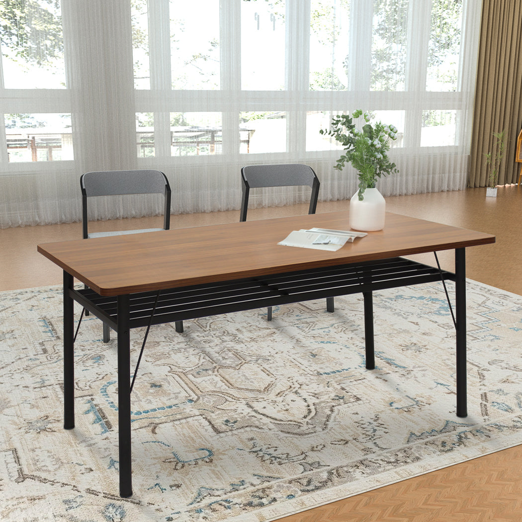 Stylish Dining Table With Storage Shelf 4 6 Seater 150Cm For Home Or Office