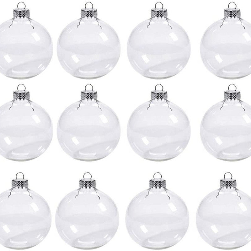 6Pcs Transparent Plastic Christmas Bauble Ball Tree Decorations