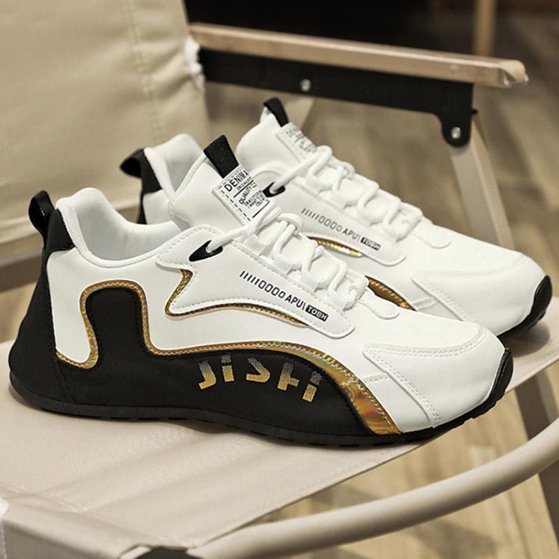 Fashion Colorblock Lace-Up Sneakers For Men Breathable Low-Top Dad Shoes Running Walking Sports