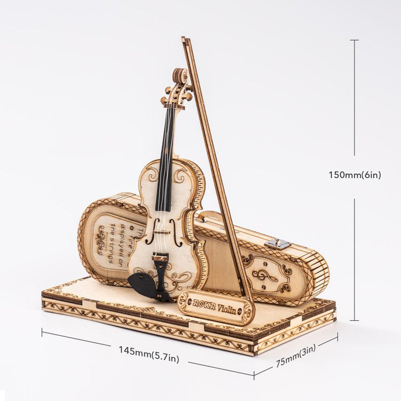 Robotime Rokr Violin Capriccio Model 3D Wooden Puzzle Easy Assembly Kits Musical Diy Gifts For Boys&Girls Building Block