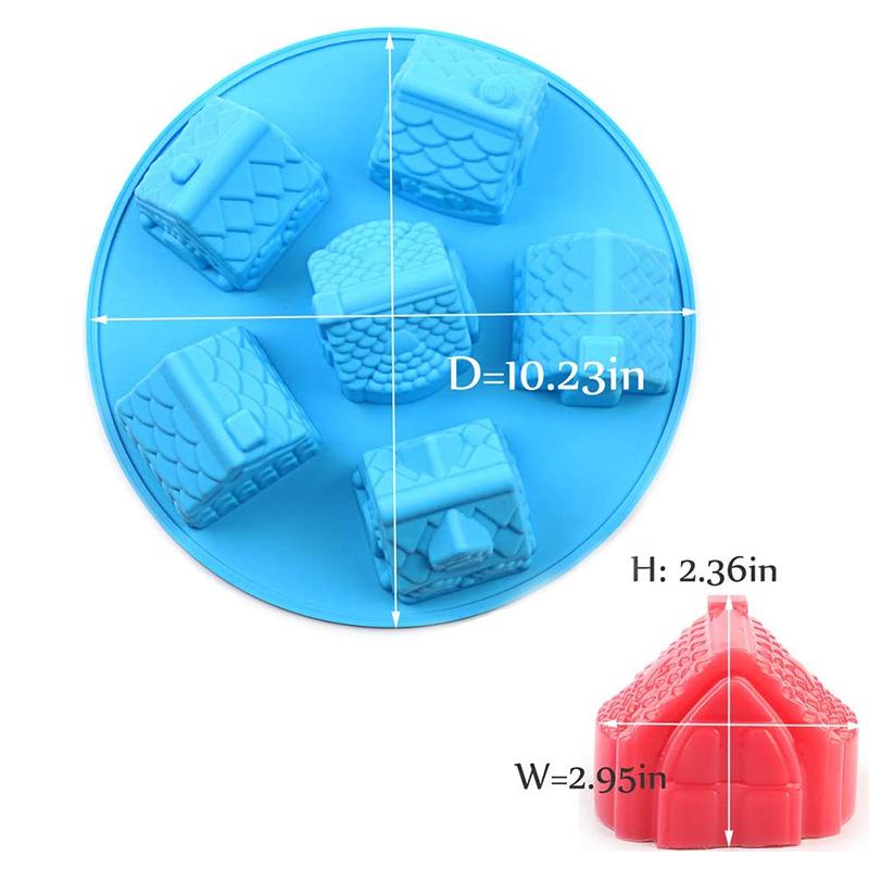 Silicone 3D Christmas Mini Gingerbread House Village Cake Chocolate Baking Mold