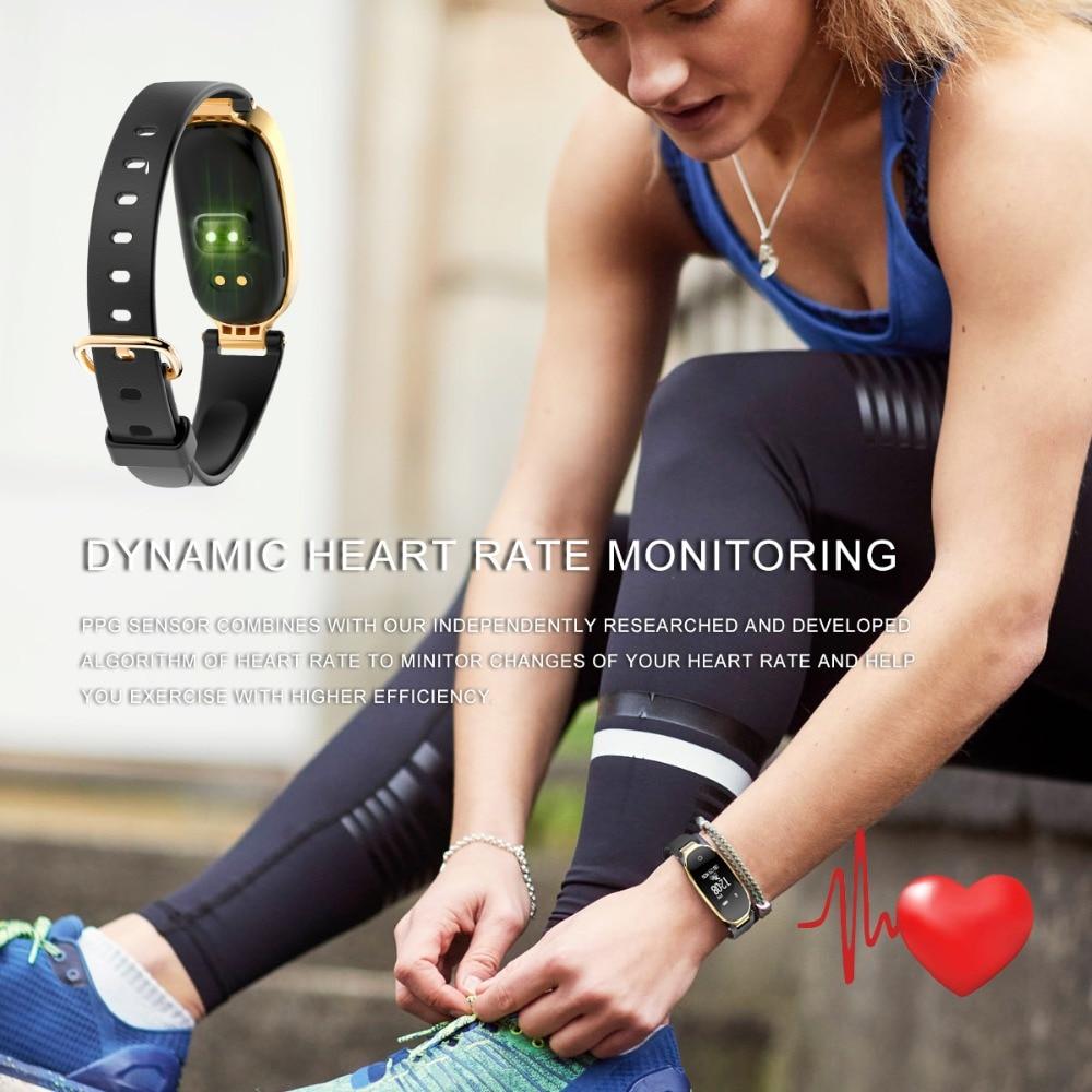 Pink Smart Wrist Band Fitness Tracker Heart Rate Monitor Bracelet