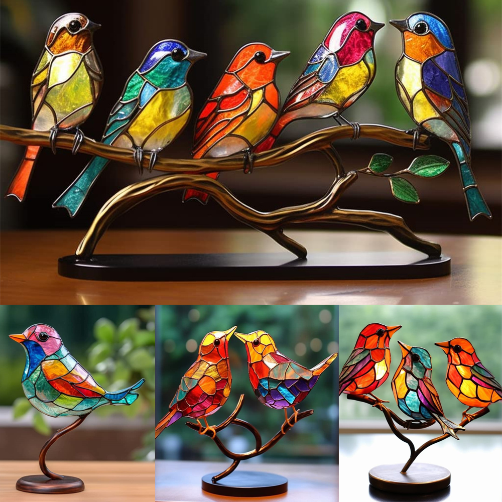 Birds On Branch Desktop Ornaments Home Decor For Bedroom Living Room And Office