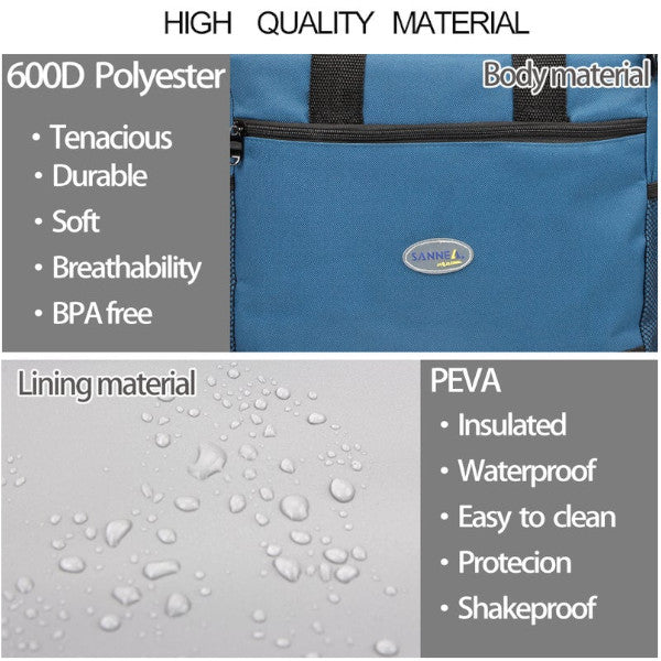 7L Thermal Food Picnic Lunch Bags Cooler Box Portable Multifunction