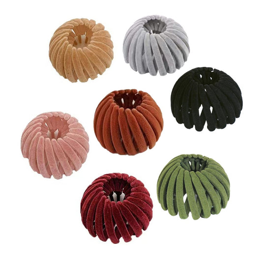 7Pcs Bird Nest Style Hair Clips Fashionable Expandable Ponytail Holder Claw For Women And Girls