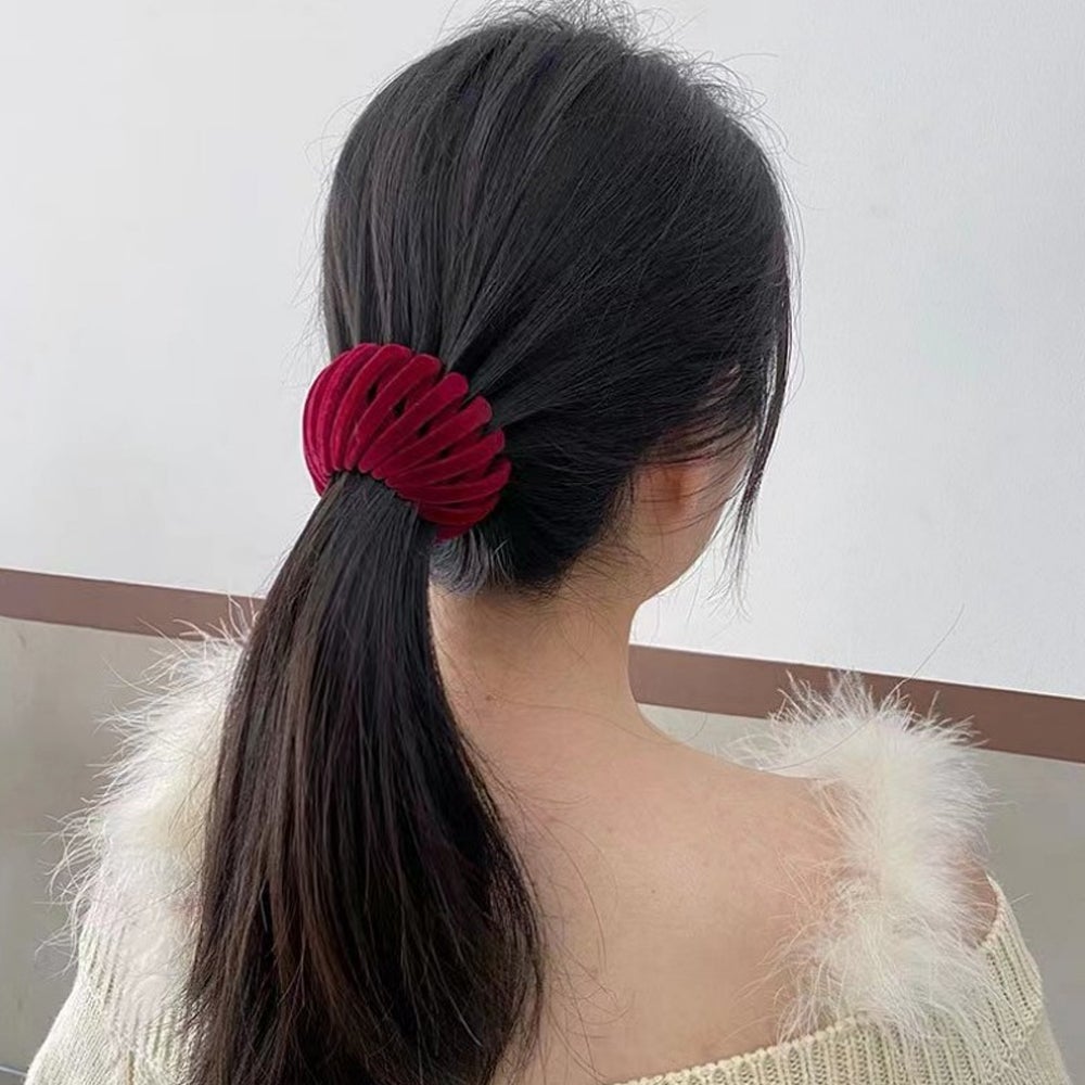 7Pcs Bird Nest Style Hair Clips Fashionable Expandable Ponytail Holder Claw For Women And Girls