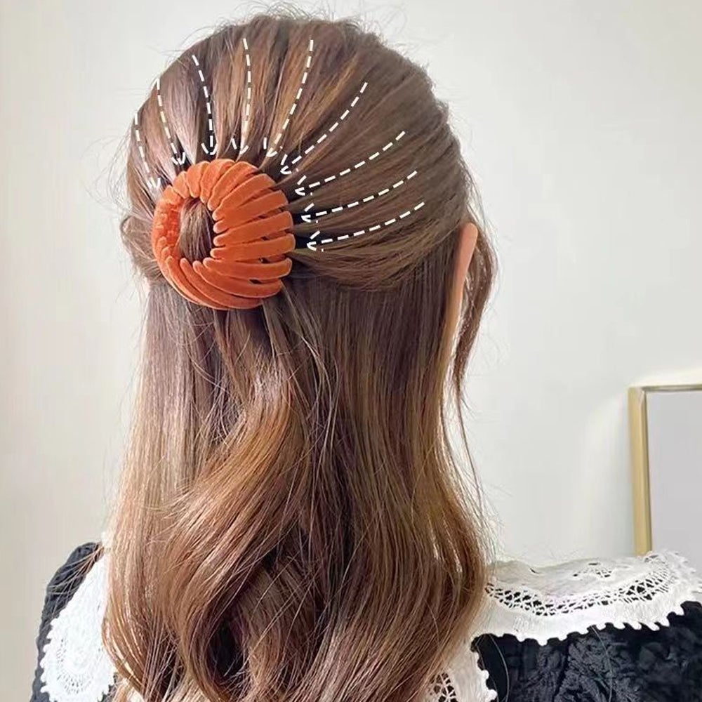 7Pcs Bird Nest Style Hair Clips Fashionable Expandable Ponytail Holder Claw For Women And Girls