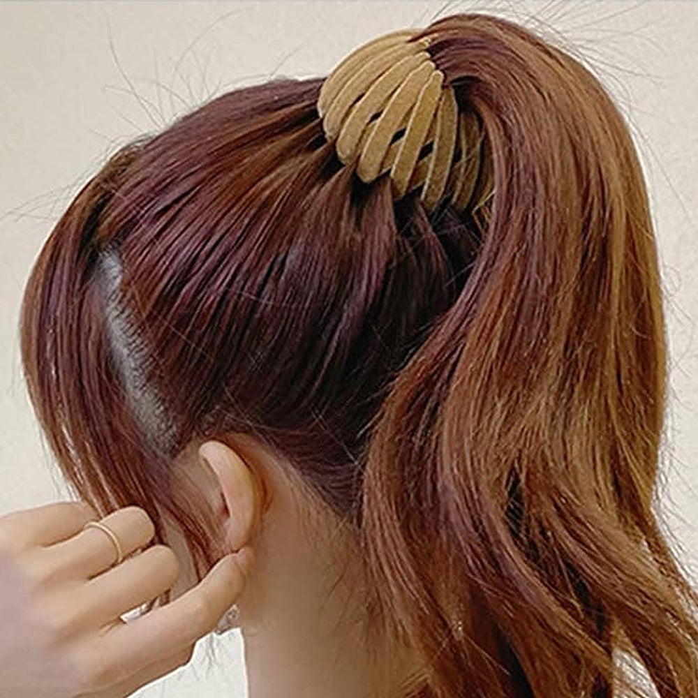 7Pcs Bird Nest Style Hair Clips Fashionable Expandable Ponytail Holder Claw For Women And Girls