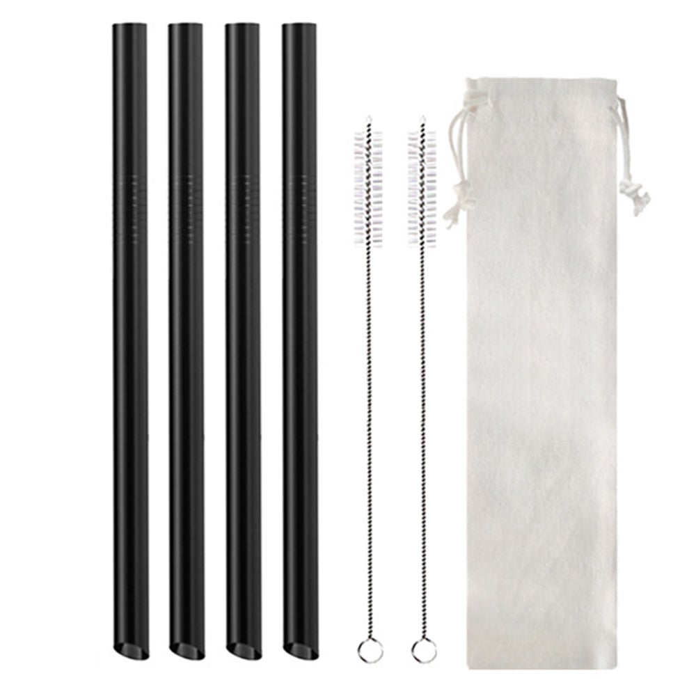 7Pcs Boba Bubble Tea Straw Extra Wide Stainless Steel Metal Reusable Straws Pack