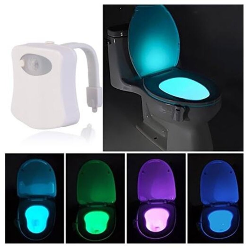 8 Colors Smart Motion Sensor Closestool Toilet Seat Led Night Light Wc Bathroom Backlight Lamp White
