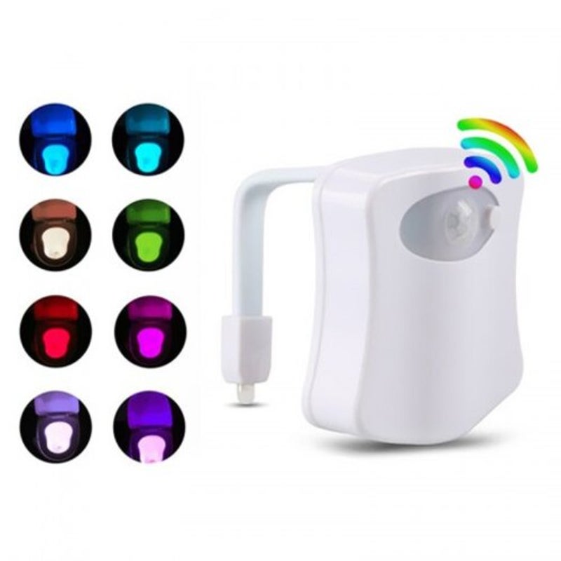 8 Colors Smart Motion Sensor Closestool Toilet Seat Led Night Light Wc Bathroom Backlight Lamp White