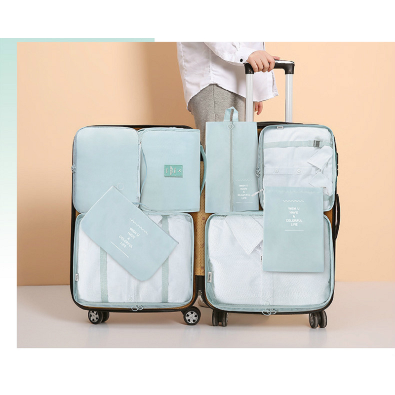 8-Piece Set Luggage Divider Bag Travel Storage Clothes Underwear Shoes Organizer Packing Cube