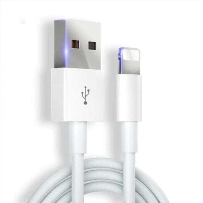 8 Pin Usb Charger Cable Fast Charging Tpe Wire Data Cord For Iphone White 1M