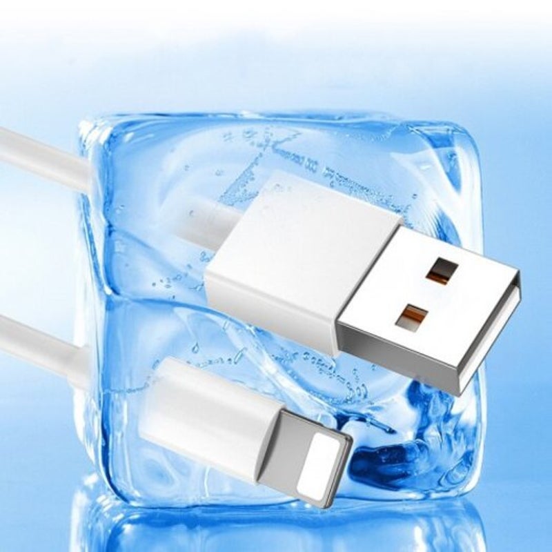 8 Pin Usb Charger Cable Fast Charging Tpe Wire Data Cord For Iphone White 1M