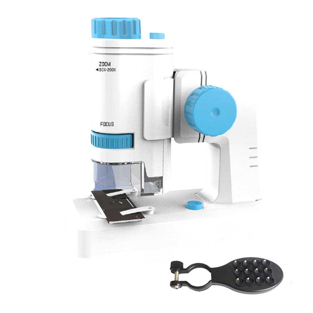 80X200x Magnifying Mini Microscope With Base Kids Science Toy Educational