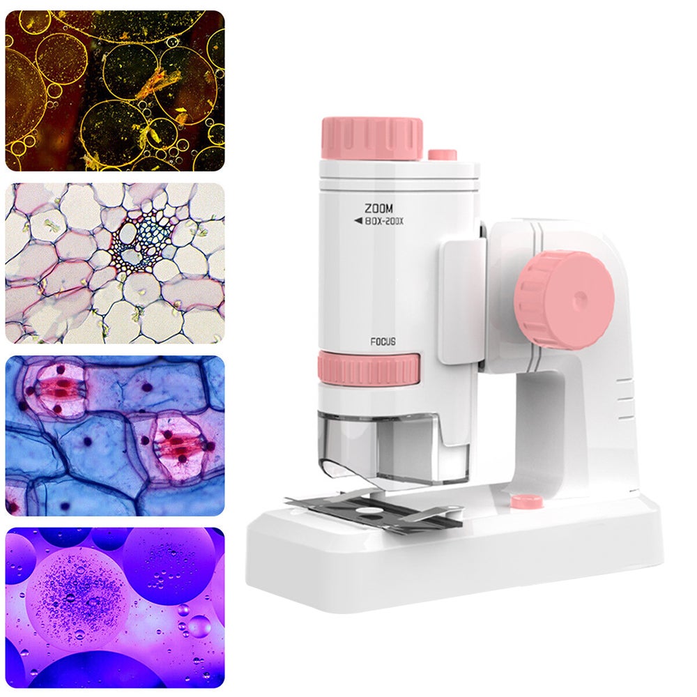 80X200x Magnifying Mini Microscope With Base Kids Science Toy Educational