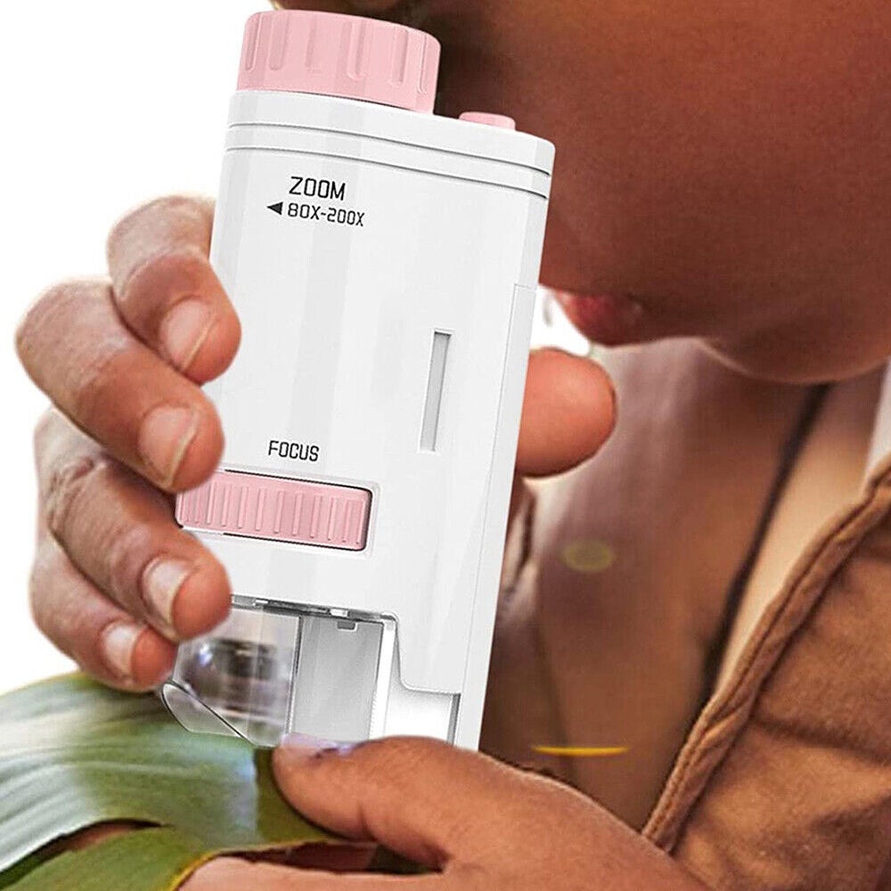 80X200x Magnifying Mini Microscope With Base Kids Science Toy Educational
