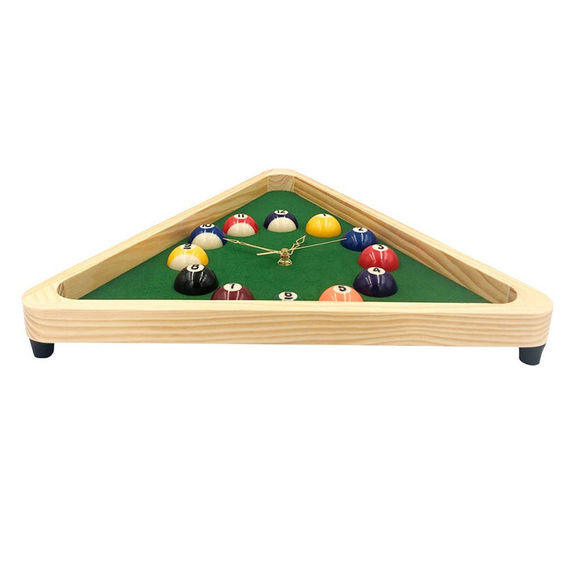 Novelty Billiard Quartz Clock With Solid Wood Frame Creative Wall