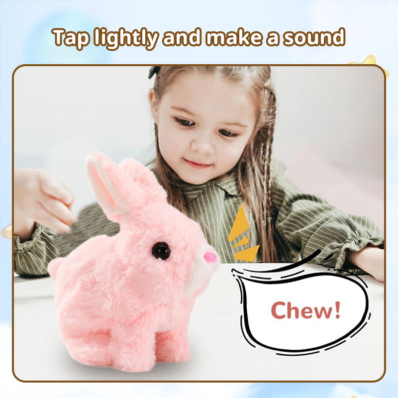 2025 Upgraded Interactive Bunny Toy. Hops Walks Talks Shakes Ears. Plush Gift For Kids (Grey).