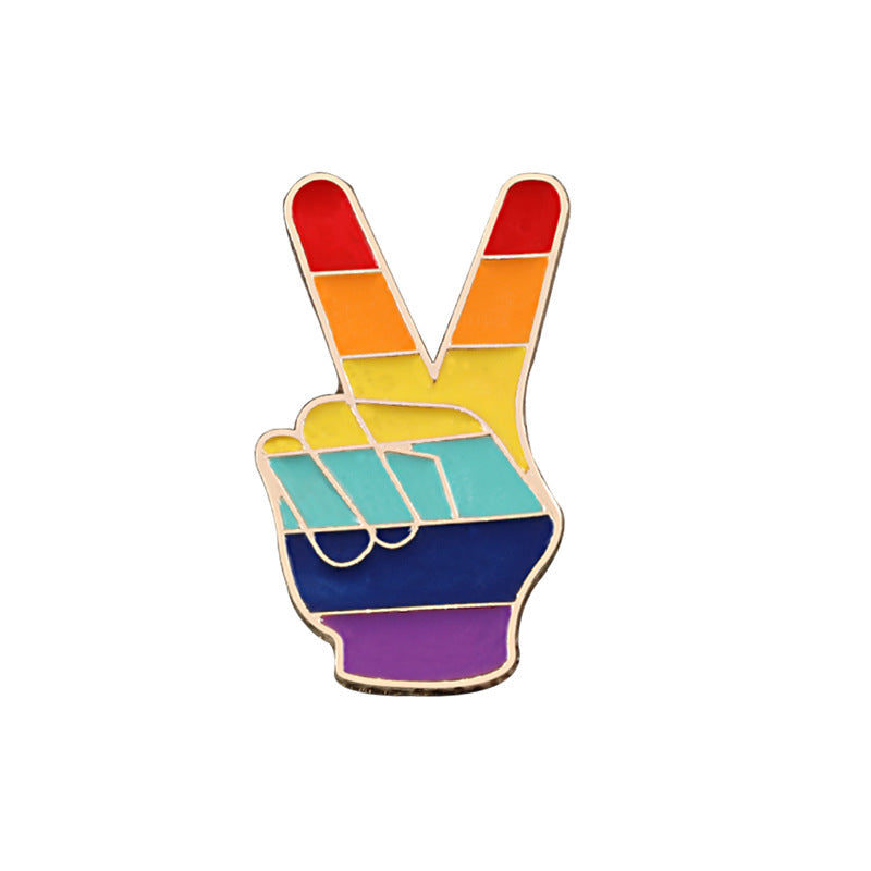 Six Colour Rainbow Corsage Metal Badge Brooch Pin Coat Accessories Jewelry Female